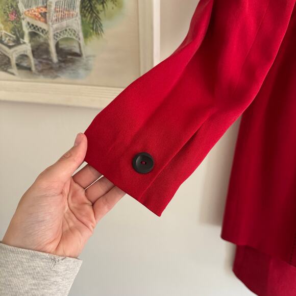 VINTAGE DANA BUCHMAN Red Dress Jacket Set Size 2 - Picture 8 of 8